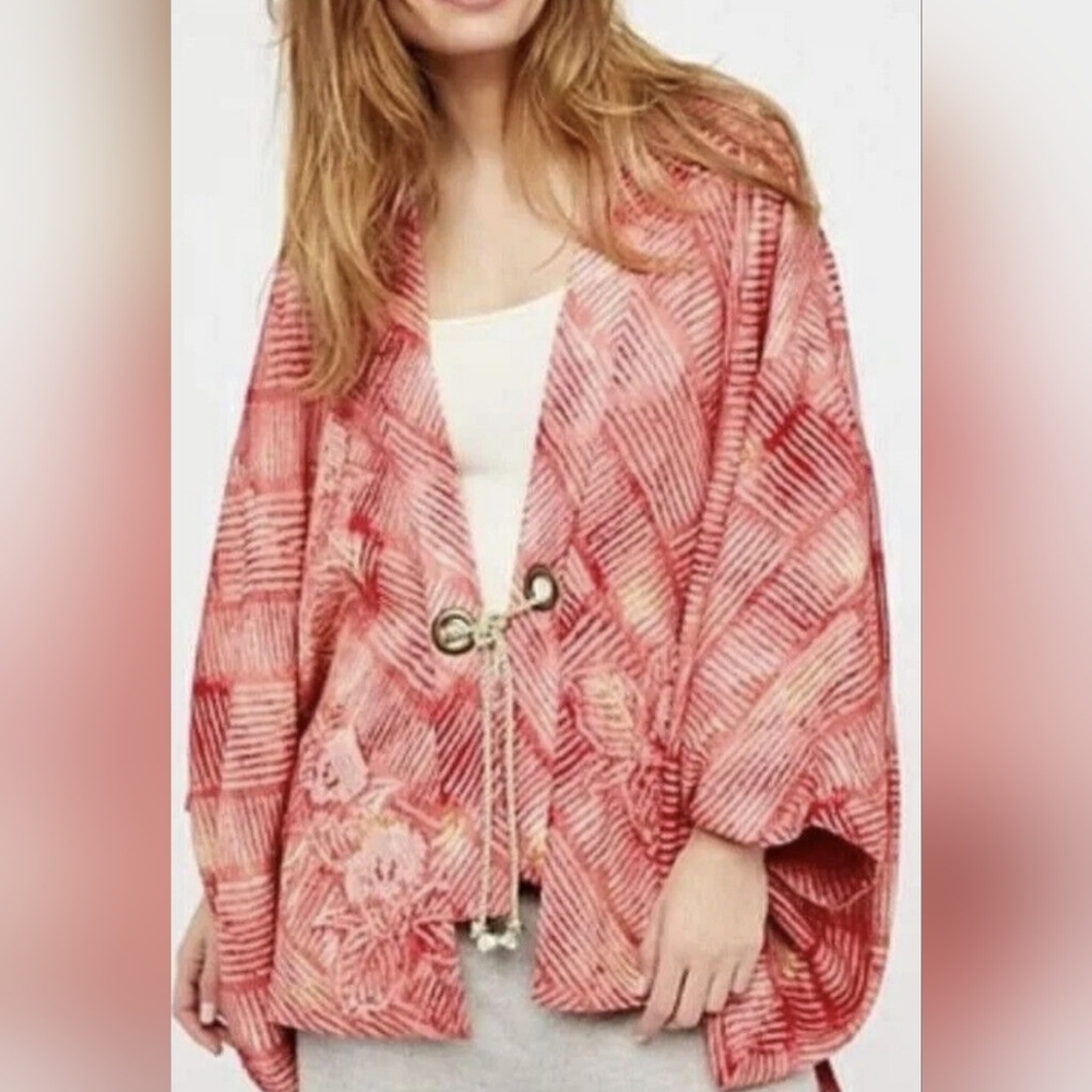 NWOT Free People Shibori Kimono Blazer Jacket - One Size Open Style Cardigan